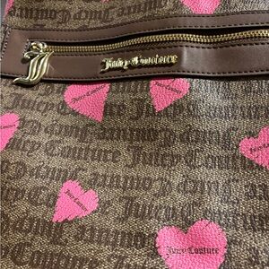 Juicy Couture Brown and Pink Heart sling bag and wallets bundle .